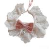 Cat Neck Warmer & Bib Collar with Lace Edge and Bow Tie - Cute Drool Bib for Cats and Dogs