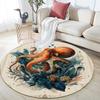 Unterwasser-Oktopus,Runder Teppich,Teppich für Wohnzimmer Schlafzimmer Sofa Spielzimmer Dekor,Rutschfeste Bodenmatte