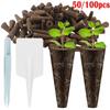 50/100Pcs Grow Sponges For Hydroponics Seed Starter Kit with 10 Plant Labels and 1 Tweezer Replacement Root Growth For Garden