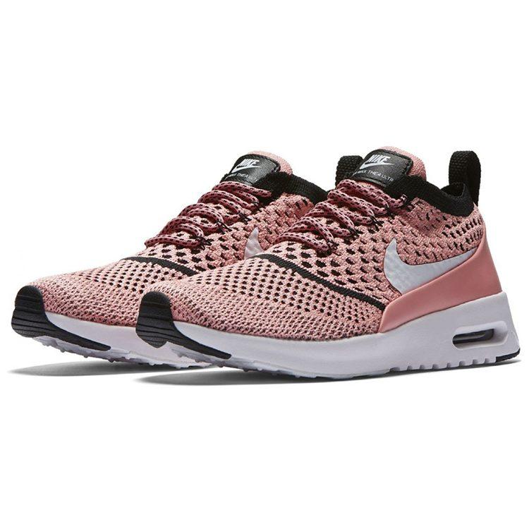 Nike Air Max Thea Woven Fabric Low Top Running Shoes Women's Pink White 881175-800