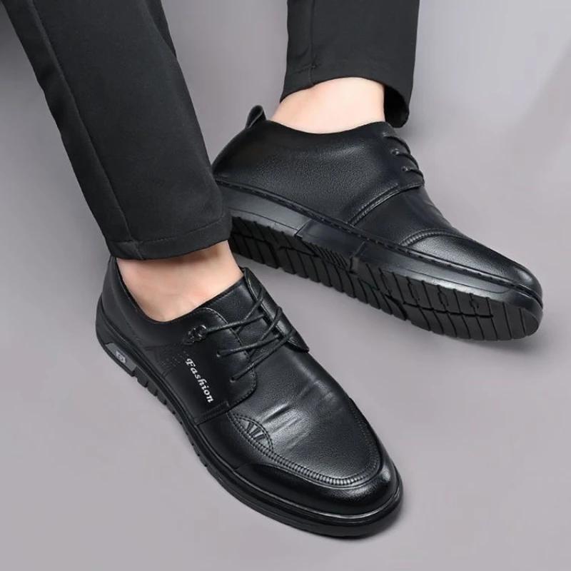 Pantofi de damă pentru bărbați, pantofi de afaceri strălucitori, pantofi de toamnă cu talpă groasă, confortabili, casual, britanici, din piele PU, pentru bărbați