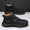 Winter/Fall Mens Handmade Casual Leather Casual Shoes High Boots Leather Shoes  for Men Soft and Comfortable Non-slip Ankle Boots