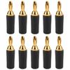 10PCS J.10007 2.5mm Brass Banana Plug Gold Plated Banana Plug Connector Instrument Test PlugBlack