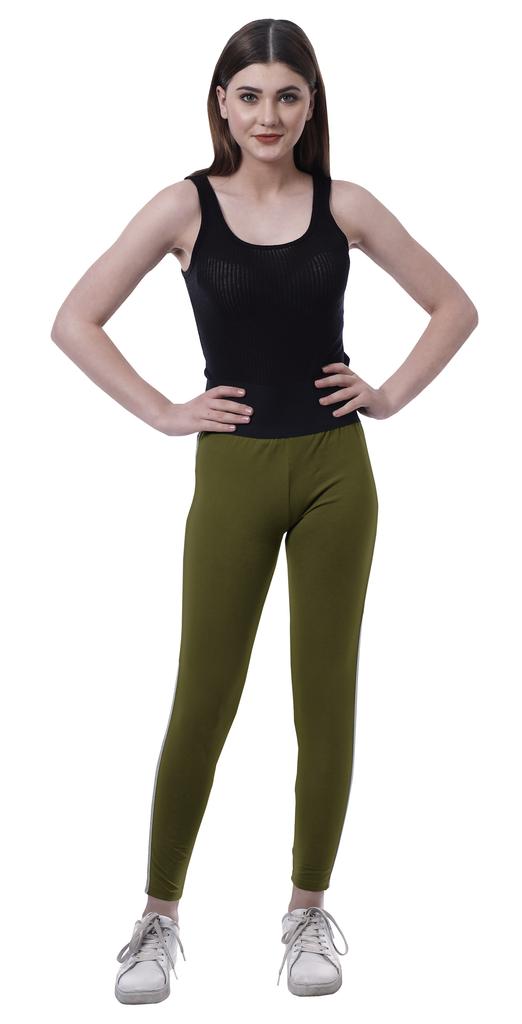 Moomaya High Waist Leggings For Women Side Strips Soft Workout Yoga Pants
