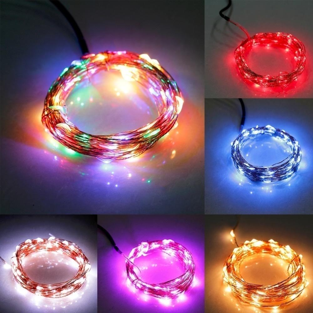 1-5M Copper Wire String Lights Battery Powered LED Fairy String Lights Lamps for Christmas Holiday Wedding Party Fairy