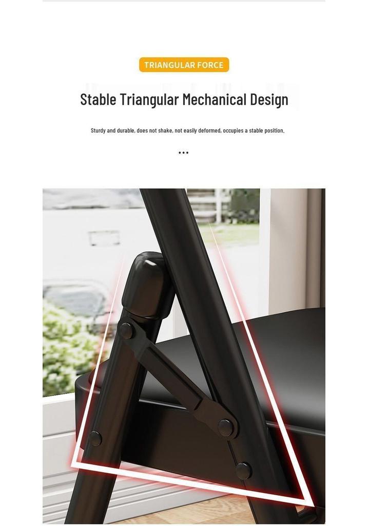 Portable Folding Chair with Backrest for Home, Office, Dining, and Dormitory Use