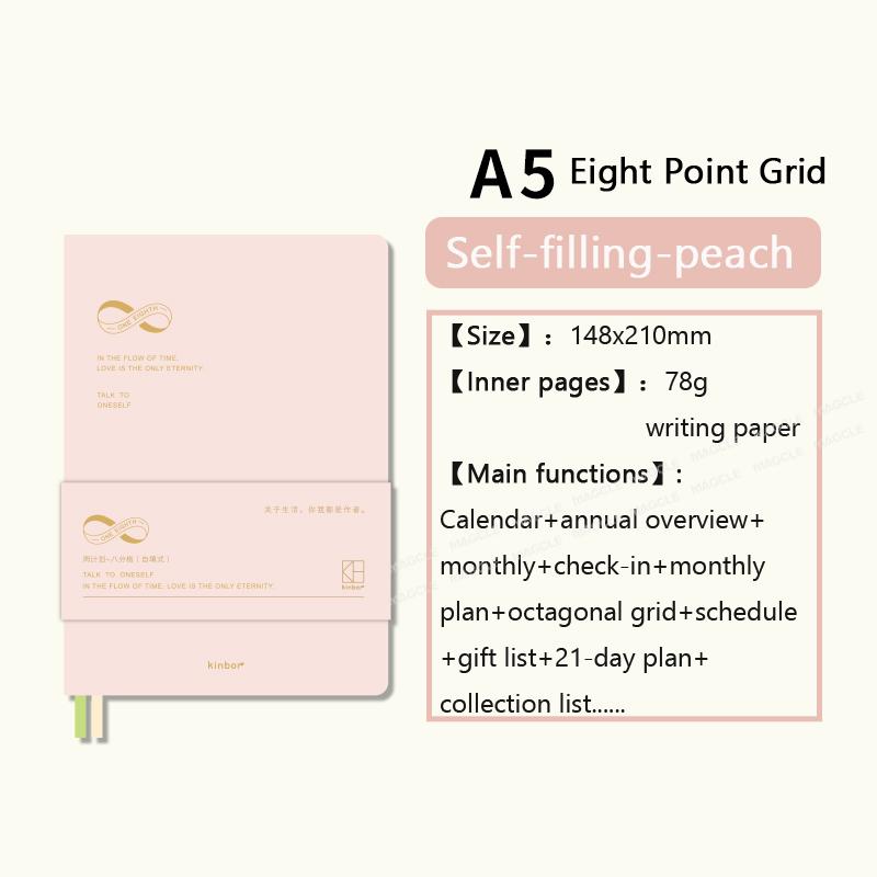 Kinbor A5 Efficient Planner Notebook,2 Days per Page with Habit Tracker,To-Do Lists&Time Management for Workplace, College