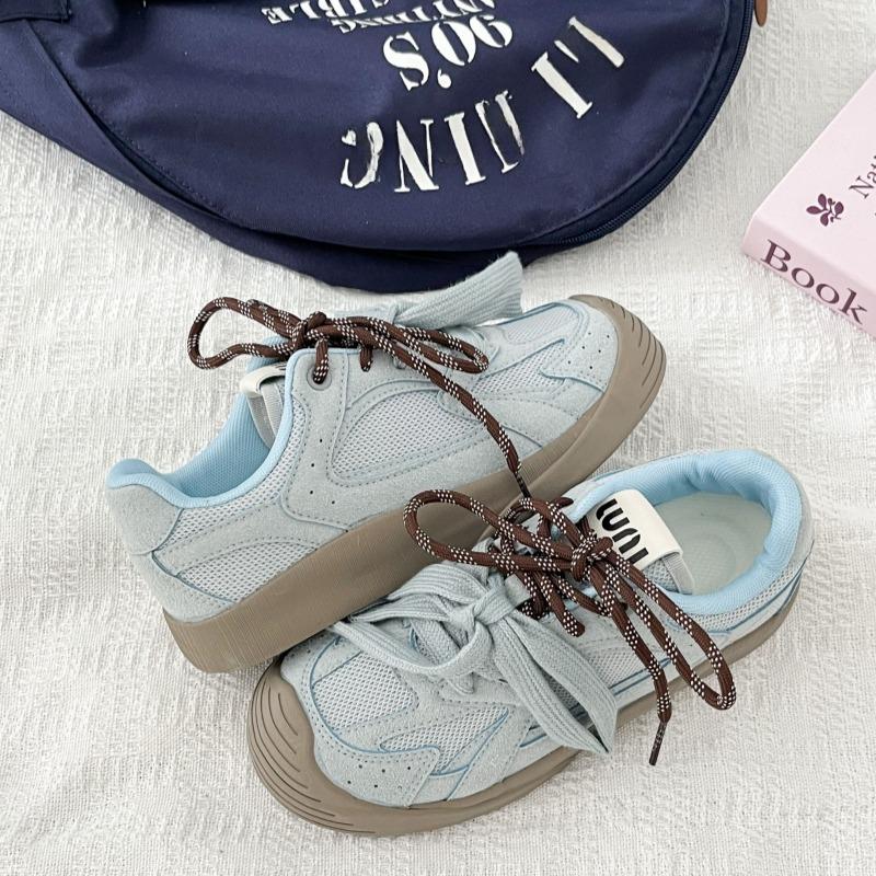 Fashion Women's Sports Flat Shoes Patchwork Thick Soles Round Toe Casual Sports Running Shoes Comfortable Soft Soles Women Sports Shoes