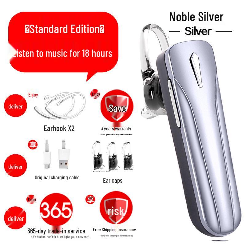 Universal Bluetooth 5.3 Sports Headset: Ultra-Long Battery, In-Ear/Over-Ear Design for Driving & Running