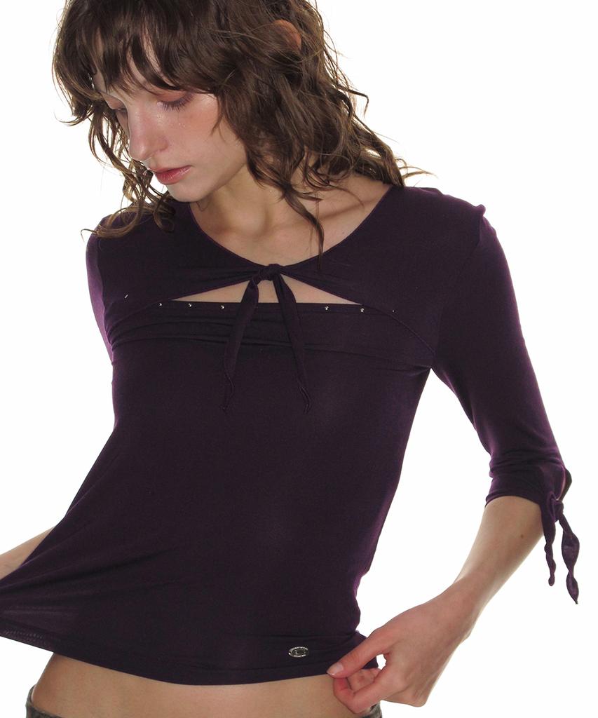 CRANK Studded Tie Top_Deep Purple