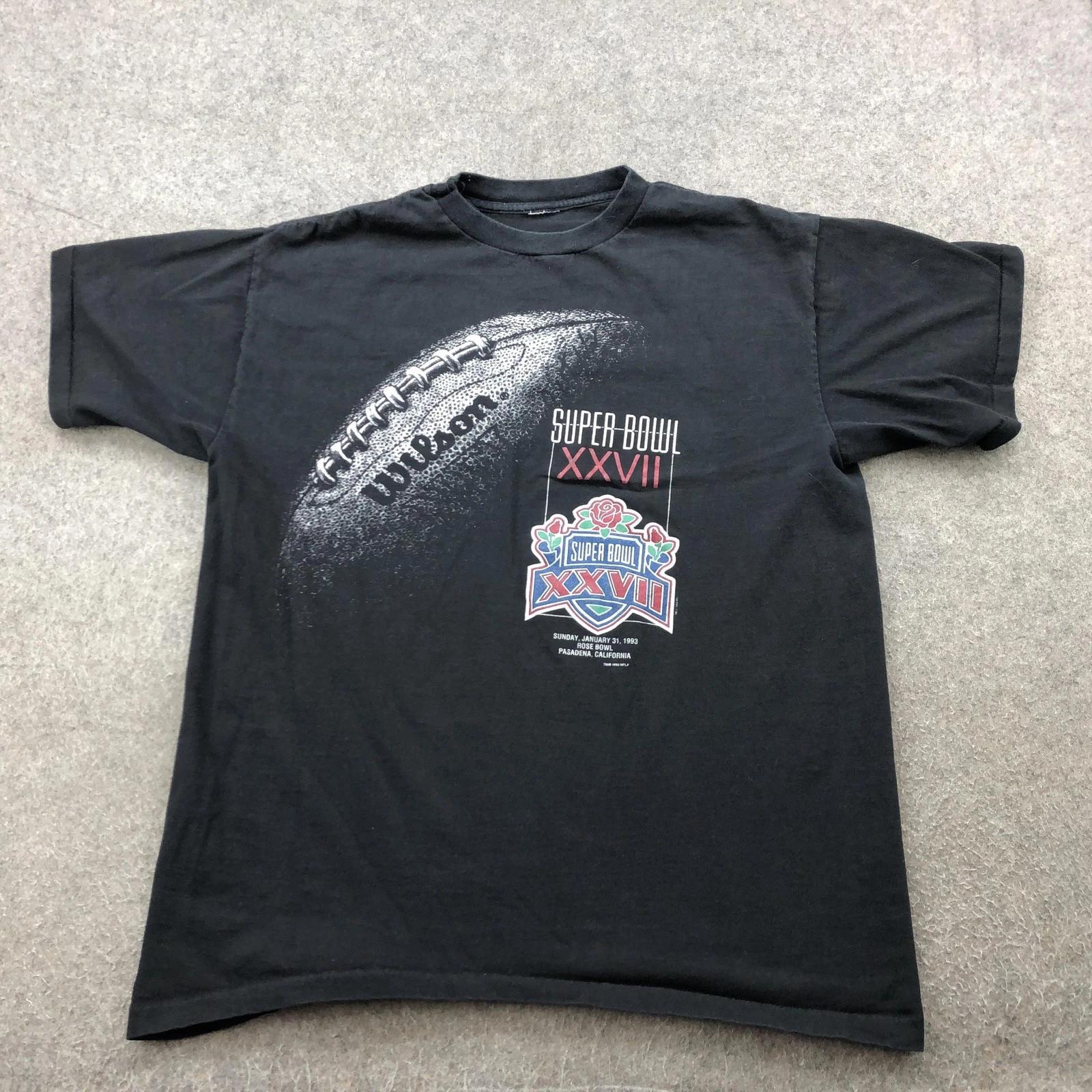 Винтажная футболка Super Bowl XXVII Мужская L Черная НФЛ Футбол Пасадена 90-е M