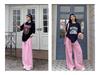 Damen Koreanische Karohose mit hohem Bund - Frühling/Sommer 2025, Vielseitiger Weitbein-Stil