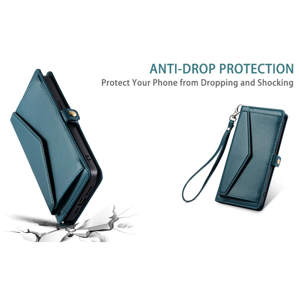 For Motorola Moto G45 5G/G34 5G Leather Case Wallet Stand Phone Cover with Straps