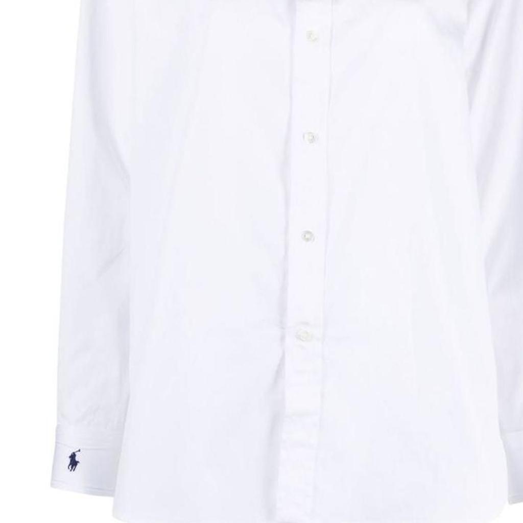 Polo Ralph Lauren Solid Color Long Sleeve Button Down Shirt Women Shirts White 211891422-001
