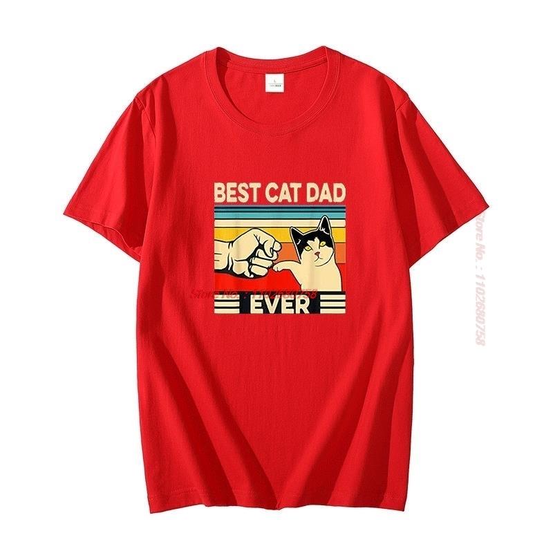 Best Cat Dad Ever Cat Daddy Vintage Graphic T Shirts Lover Father Funny Cat Cotton Big Size Short Sleeve T Shirt Unisexs Clothes