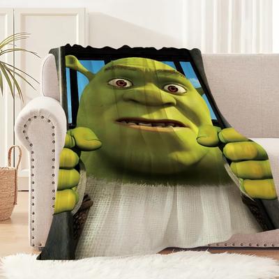 Cartoon S-ShrekS Cute Funny Blanket Plush Nap Sofa Rug for Living Room Warm Office Bedroom Birthday Home Travel Kid Gifts