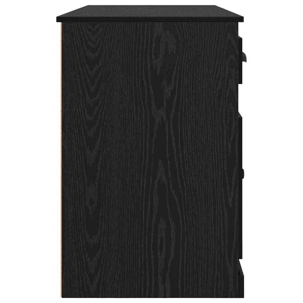Wall Mounted Desk with Cabinet and Drawer Black Oak Effect