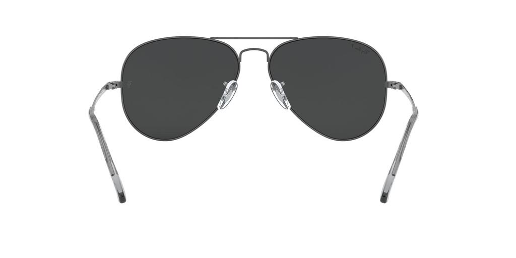 RB3689 AVIATOR SHINY GUNMETAL WITH POLAR BLACK LENS METAL II Sunglasses Ray-Ban (Polarized, Photochromic)