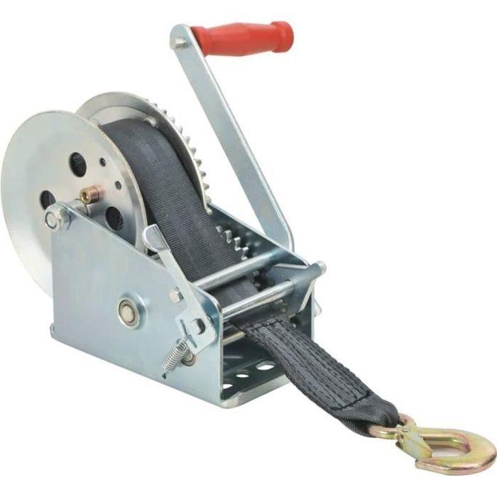 Treuil à main avec sangle - VIDAXL - Capacité 1587 kg - Argent