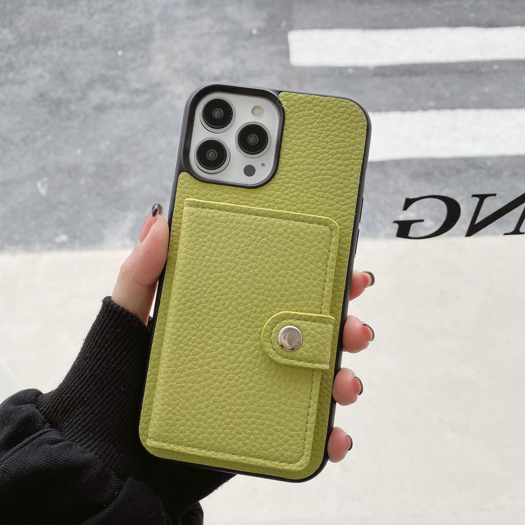 Applicable To Apple 14promax Mobile Phone Case iPhone13 Pro Lychee Pattern Left and Right Open Card Mobile Phone Case 12 Tide