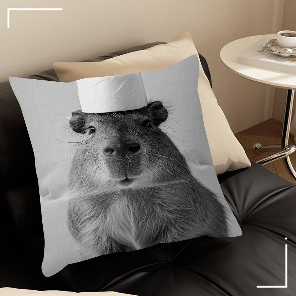 Black And White Cute Animal And Toilet Pillow Gift Home Office Decoration Pillow Bedroom Sofa Car Cushion CoverPillow Case
