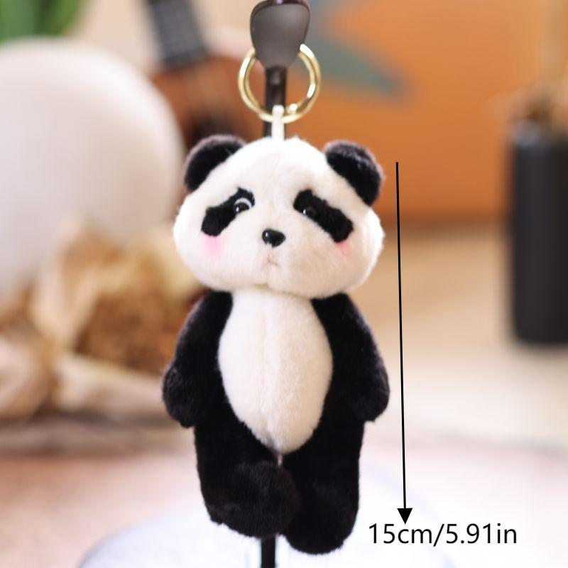 Cute Little Panda Plush Keychain Cartoon Stuffed Animal Doll Plush Toys Keyring Backpack Pendant Hanging Decoration Gifts