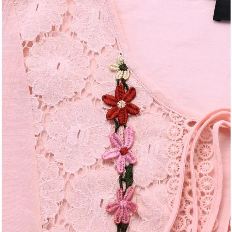 Sommerbluse Damen V-Ausschnitt Spitze Hemd Bluse Elegante Damenmode Lässig Dame Locker Leinenhemden