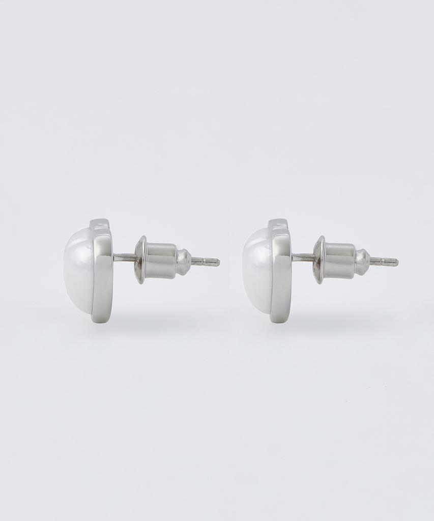 Musinsa Standard Woman Pearl Heart Earrings [Silver]