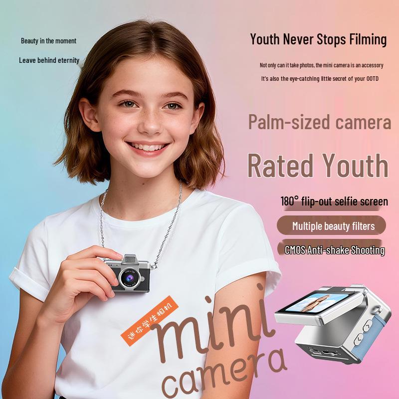 Retro Flip Screen Digital Card Camera for Students and Travelers