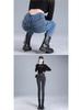 Jeans de Invierno de Felpa y Denim de Cintura Alta para Mujer - Pantalones de Nieve Ajustados, Gruesos y Cálidos para Estudiantes