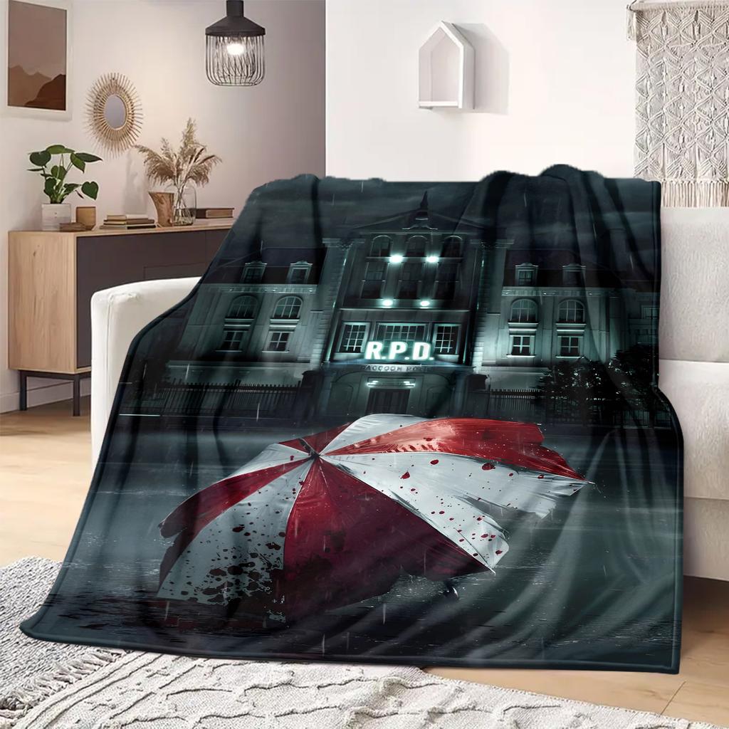 Resident Evil Flannel Blanket Beautiful Pattern Perfect For Home Bed Sofa Chair Travel Picnic -HE44