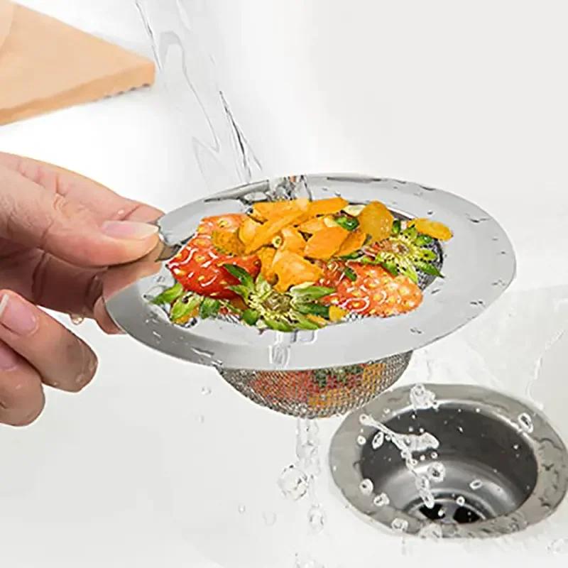1PC Kitchen Sink Strainer Stainless Steel Filter Mesh Removable Kitchen Sink Drain Strainer Bathroom Laundry Hair Catche Stopper