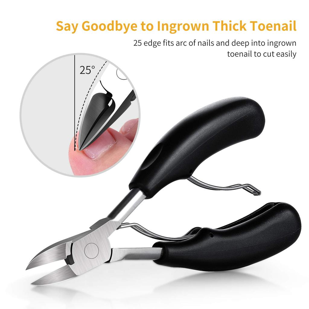 2Pcs Toenail Clippers, Medical Grade Toe Nail Trimmer, Nail Clippers for Thick Nails or Ingrown Toenail Tool, Stainless Steel