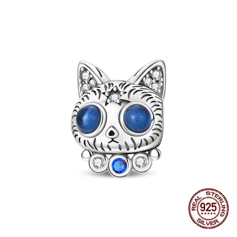 Charms Copper Moon Luminous Magical Cat Charms Beads Fit Original Bracelets Fashion Diy Jewelry Birthday Gifts
