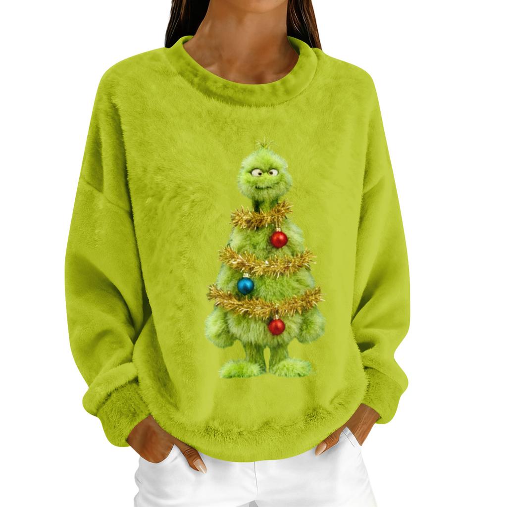 Damen Fleece-Hoodie Langarm Rundhals Lässig Bequem Locker geschnitten Leicht Damen-Hoodie