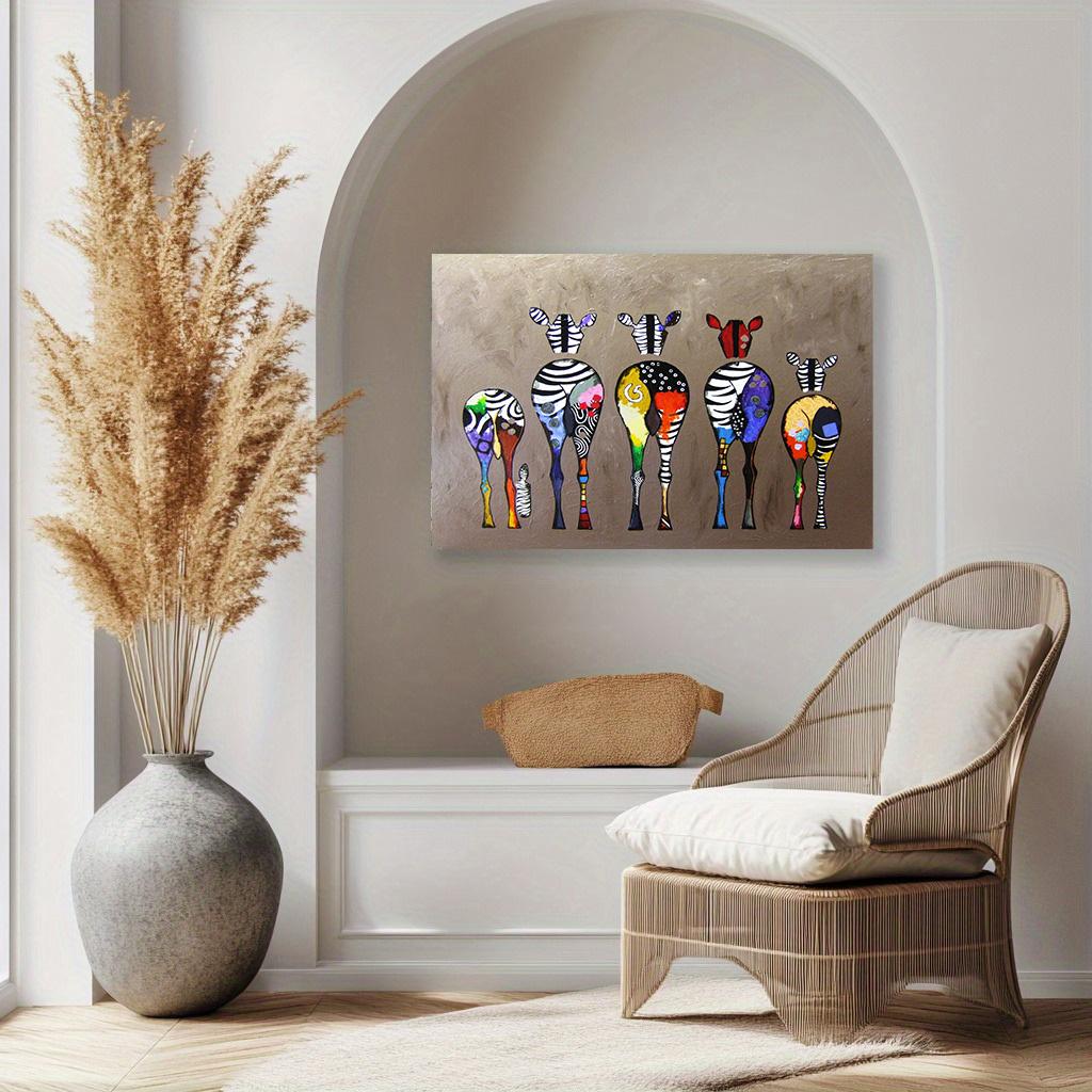 Abstract Zebra Canvas Art Paintings On The Wall Colorful Animals Art Prints African Animals Art Pictures For Living Room Wall Background
