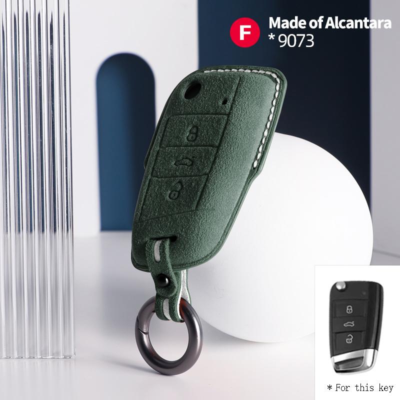 Interior Mouldings Car Key Case Alcantara Keychain For VW Volkswagen Golf 7 MK7 Tiguan MK2 Passat Sagitar Cover Shell Auto Inter