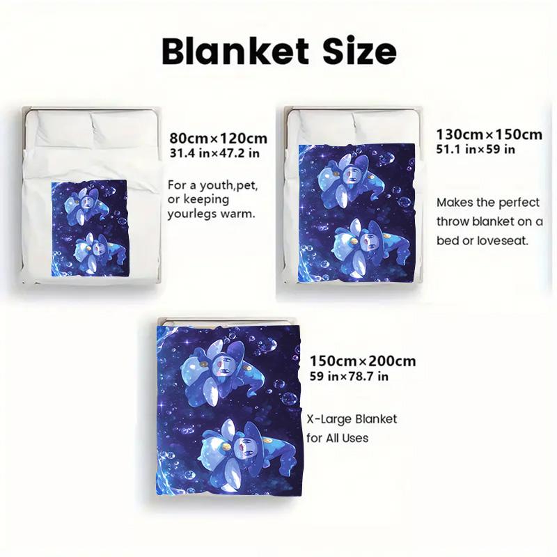 Cute Sprite 2D Flat Pattern Flannel Blanket High Quality All Seasons Warmth and Comfort Perfect for Christmas Gifts.PMT0914405