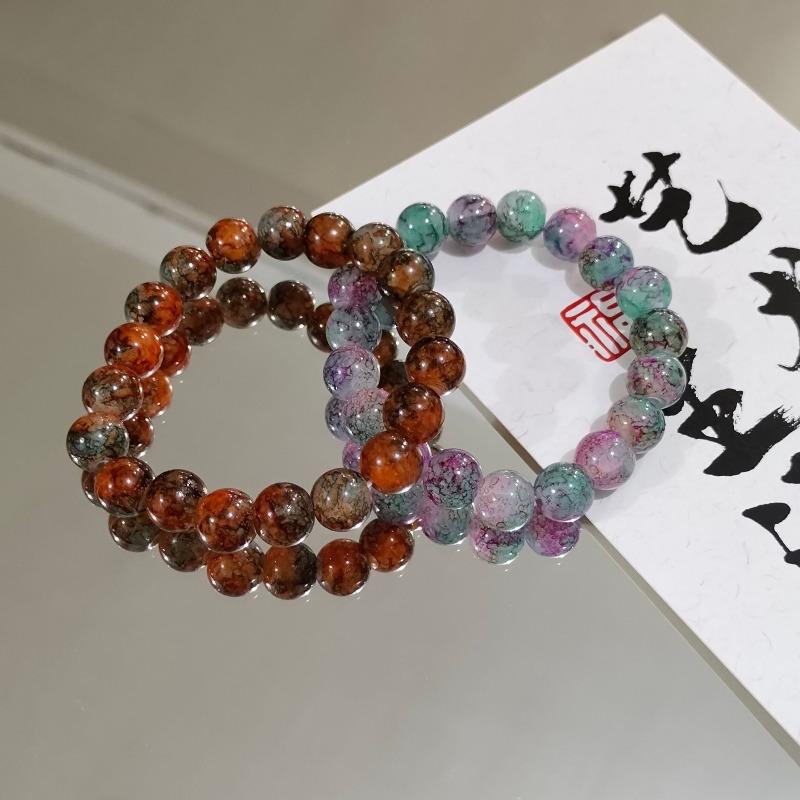 New Chinese-style Glass Bead Bracelet - A Unique and Exclusive Design for Women, Featuring A New Type of Lucky Charm Bracelet.