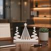 3D Printed Christmas Tree Abstract Figurine, Modern Minimalist Xmas Winter Decoration with Star Topper for Home, Office, Holiday Party Decor Office