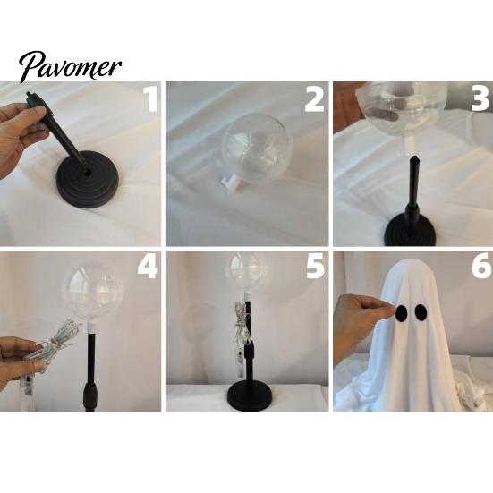 Classic Black Big Eyes Decor Light Up Halloween Ghost Decoration Scary Lighted White Cloth Pet-friendly Spooky Tabletop Ornament for Indoor