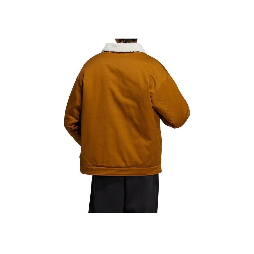 Adidas Neo Color Block Long Sleeve Cotton Jacket Unisex Outerwear Brown IJ6615
