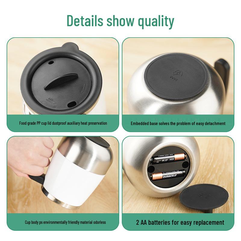 Electric Auto-Stir Coffee Mug with Magnetic Rotation - Portable Big Belly Design