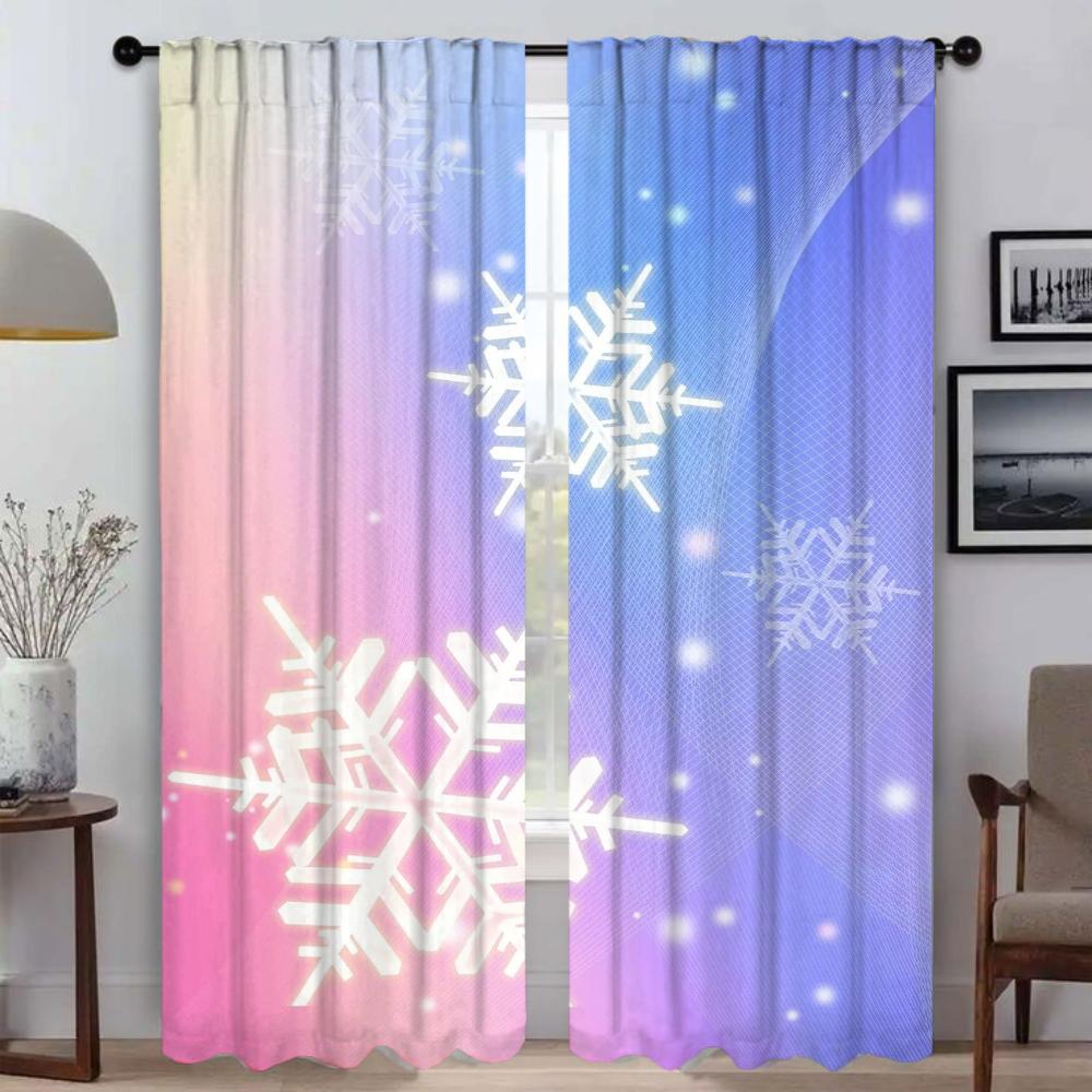 Tende da Cucina Oscuranti per Tenda da Soggiorno per Stanza 2 Pannelli Fiocco di Neve Decorazione Halloween per Interni Casa