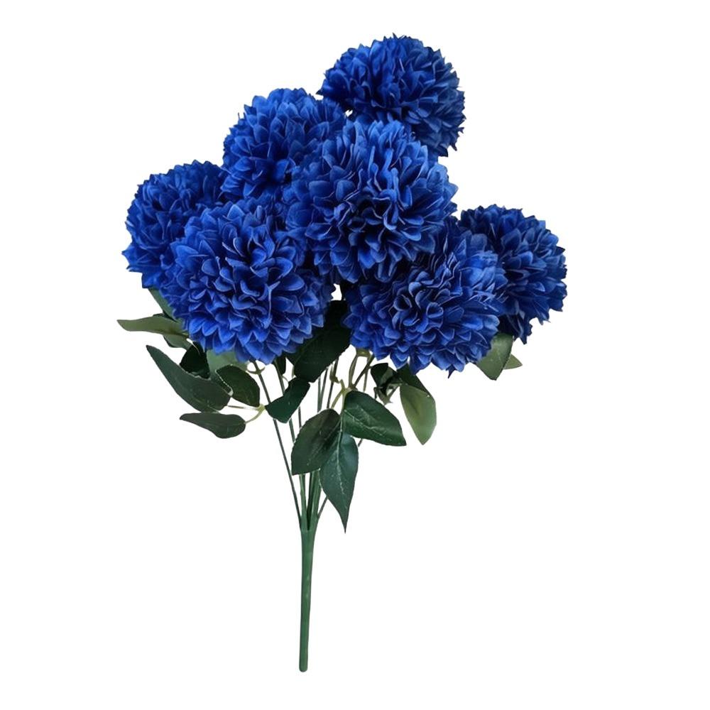 9 Heads Artificial Dandelion Bouquet Dyed Edged DIY Floral Materials Chrysanthemum Bunch Silk Cloth Realistic Simulation Flowers