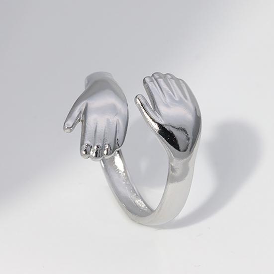 Open Ring Exaggerated Arm-Circling Shape Three-Dimensional Sculptural Design Wraps Finger Ring Hip-Hop Street Style Statement Ring