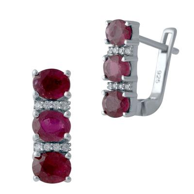 Pendientes de plata con rubí natural 2.611ct (2027812)