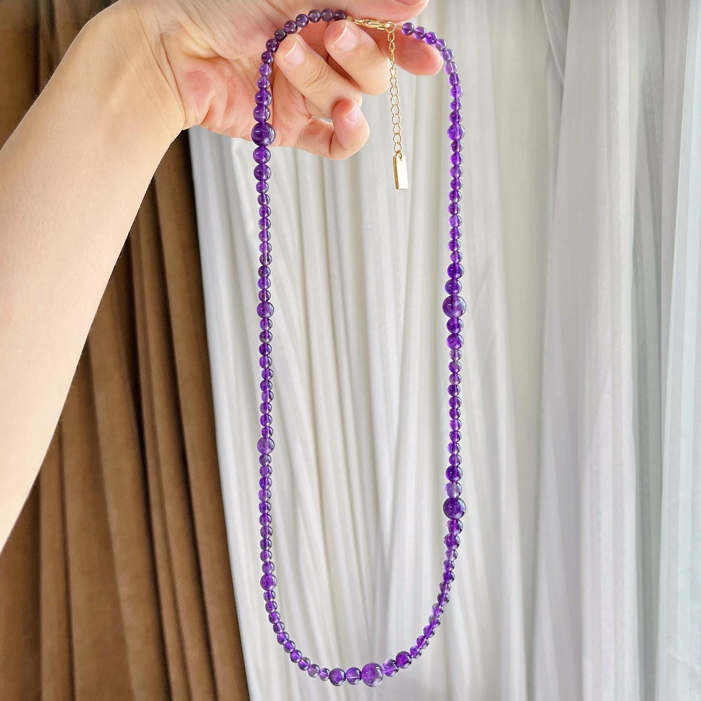 

Natural Amethyst Design Necklace Collarbone Chain Sweater Chain