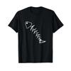 Herringbone Fishing Skeleton Bone Fish T Shirt Vintage Slightly Fashion Streetwear Homme Breathable Casual Stretched