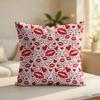 Red Lips Design Pattern Cushion Cover Silky Short Plush Invisible Zipper Dustproof Sofa Pillow Case For Home Decor